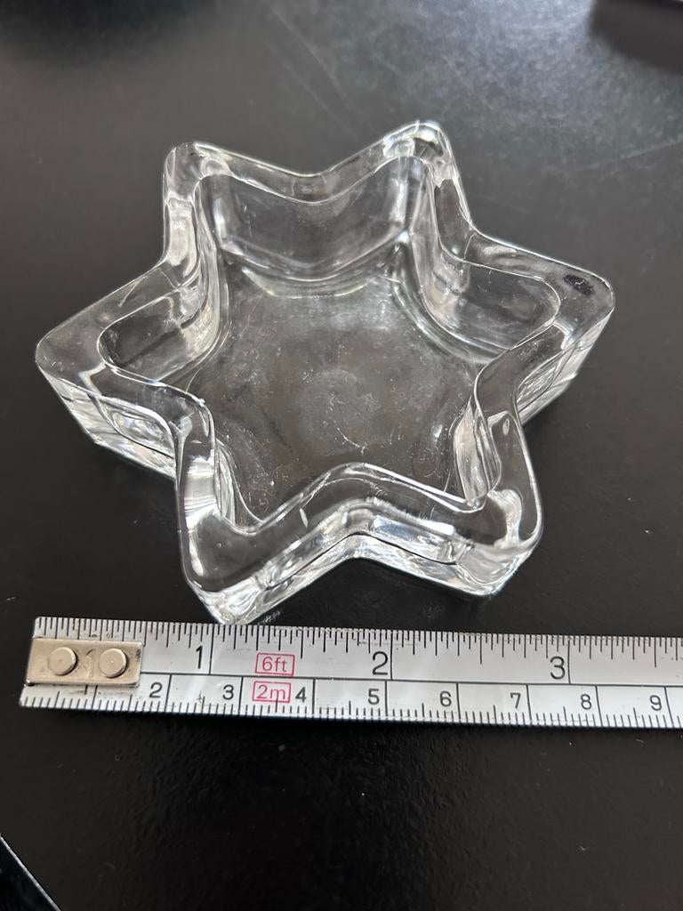 Glazen Ster Waxinehouder sterretje glas kaarsje, Overige materialen, Overige kleuren, Ophalen of Verzenden, Zo goed als nieuw