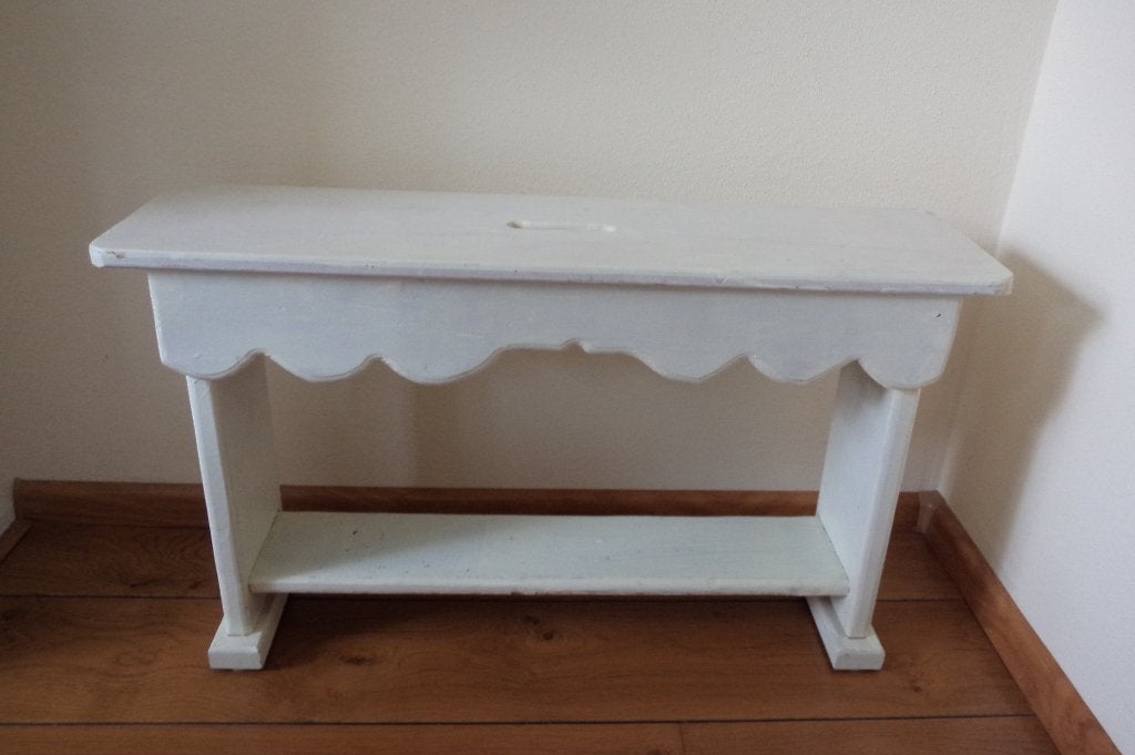 Witte houten sidetable, Ophalen, 50 tot 100 cm, Minder dan 25 cm, Rechthoekig