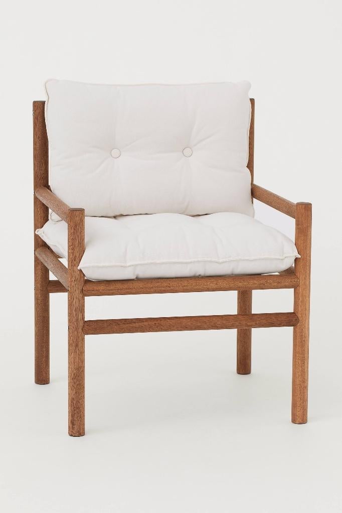 Stoel van merantihout - Armchair, Wit, Zo goed als nieuw, Eén, Hout