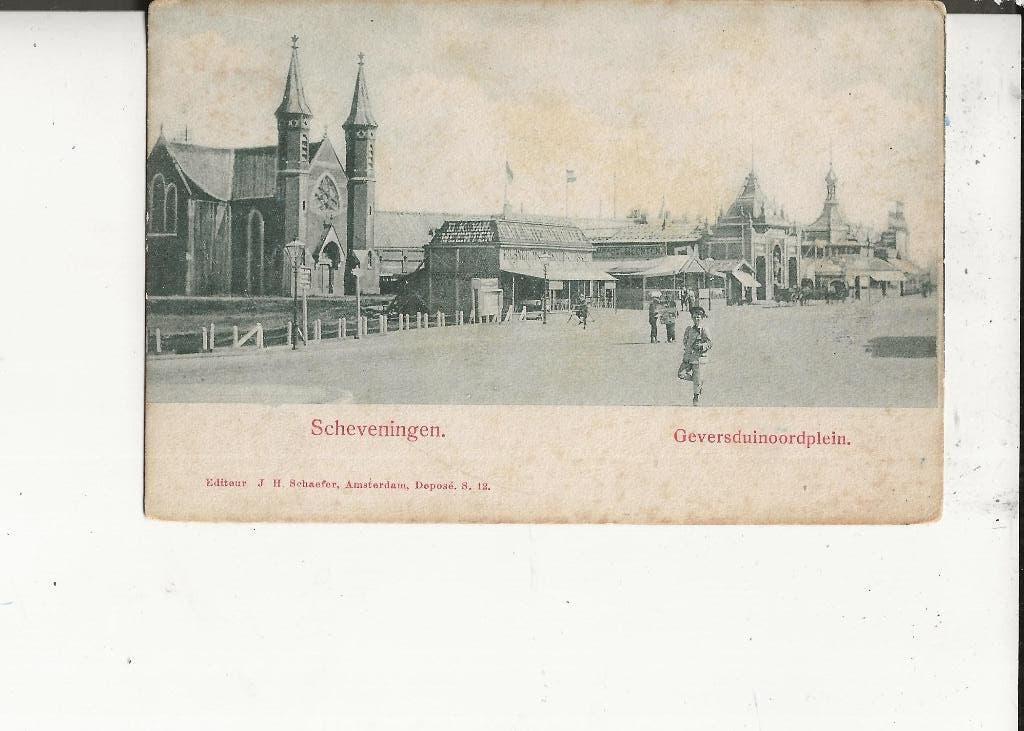 Scheveningen Geversdeynoordplein met Oude Badkapel, Ophalen of Verzenden, Voor 1920, Ongelopen, Zuid-Holland