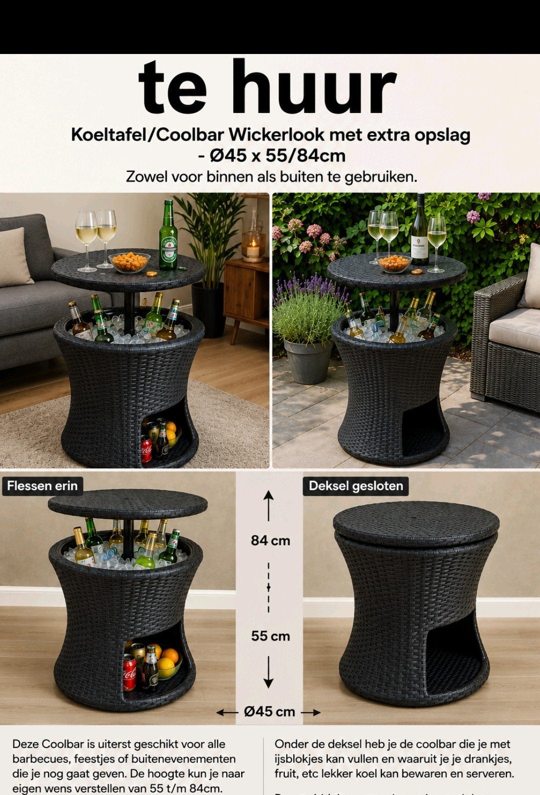 Koeltafel te huur voor €10,- per dag in Rotterdam., Ophalen, Zo goed als nieuw, Overige
