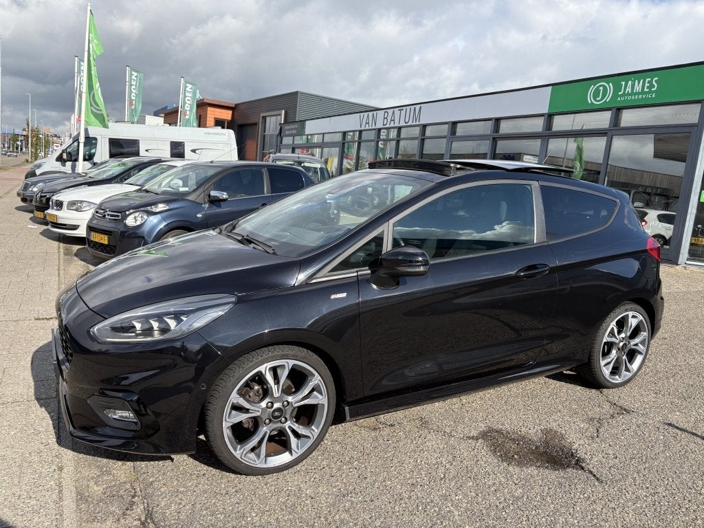 Ford Fiesta 1.0 EcoBoost Hybrid ST-Line X panodak (bj 2021), Auto's, Gebruikt, Zwart, Bedrijf, Geïmporteerd