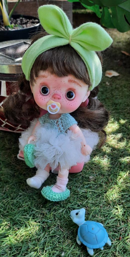 Bjd 13 cm ob11 van Qbaby RODGER DOLLS fullset., Verzamelen, Ophalen of Verzenden, Zo goed als nieuw, Pop
