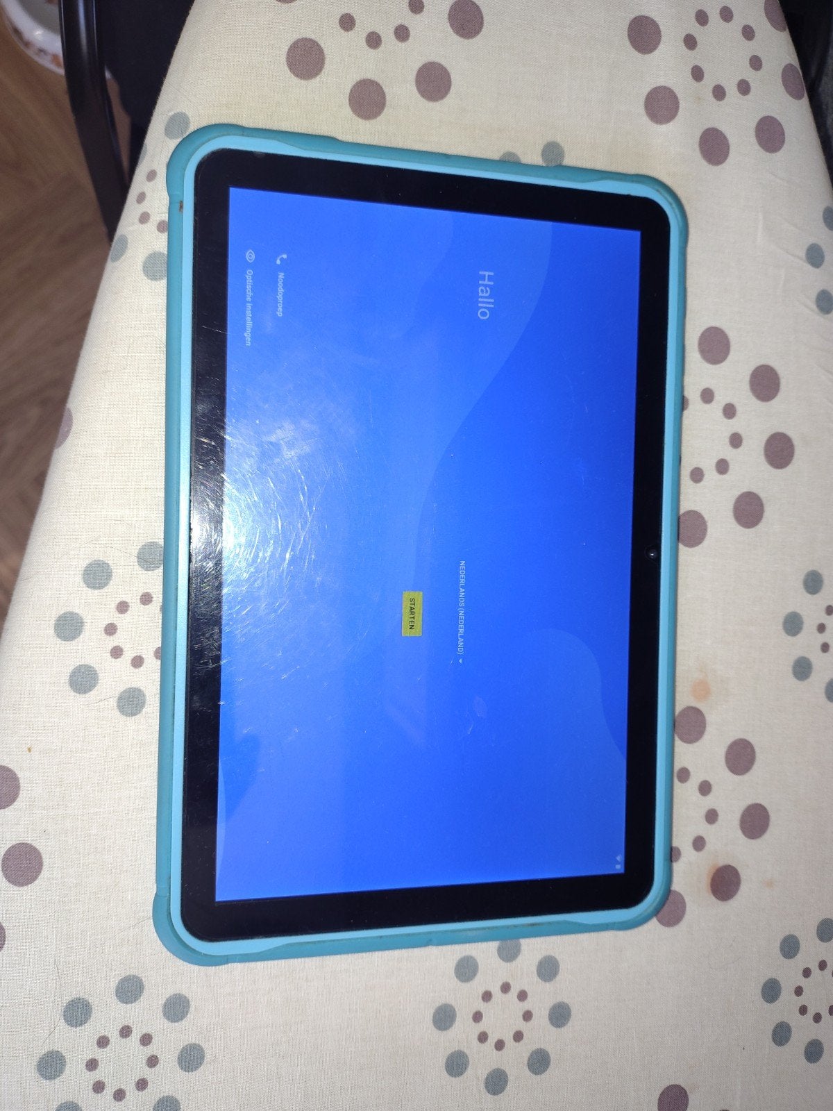 Kindertablet met blauwe hoes, Computers en Software, Android Tablets, Ophalen, Gebruikt, 32 GB, Onbekend