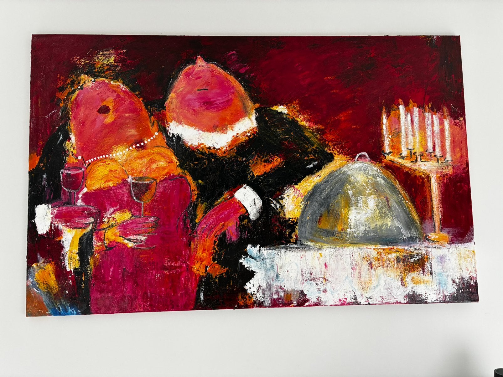 Groot schilderij Dikke dames, Ophalen