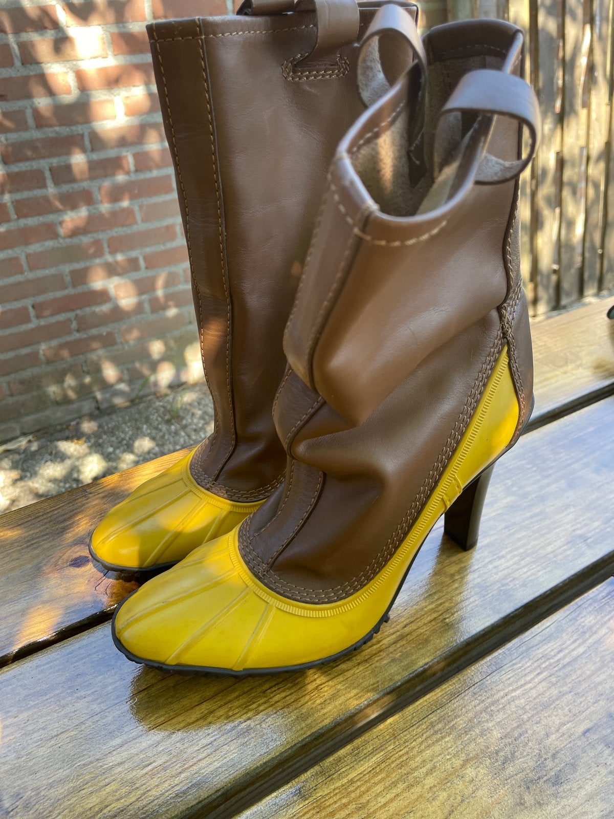 Casadei laarzen met hoge hak - Bruin/Geel, Ophalen, Bruin, Nieuw, Schoenen met hoge hakken