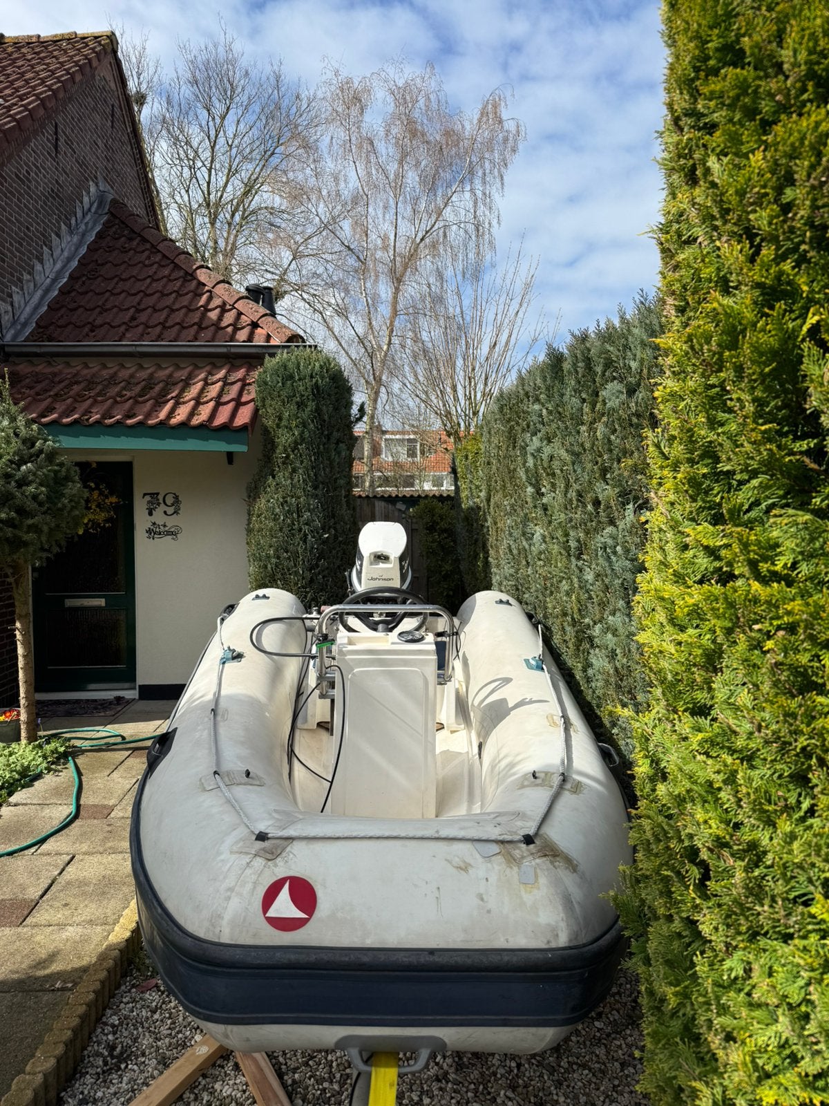Rib met polyester bodem, Ophalen, Zo goed als nieuw, Buitenboordmotor
