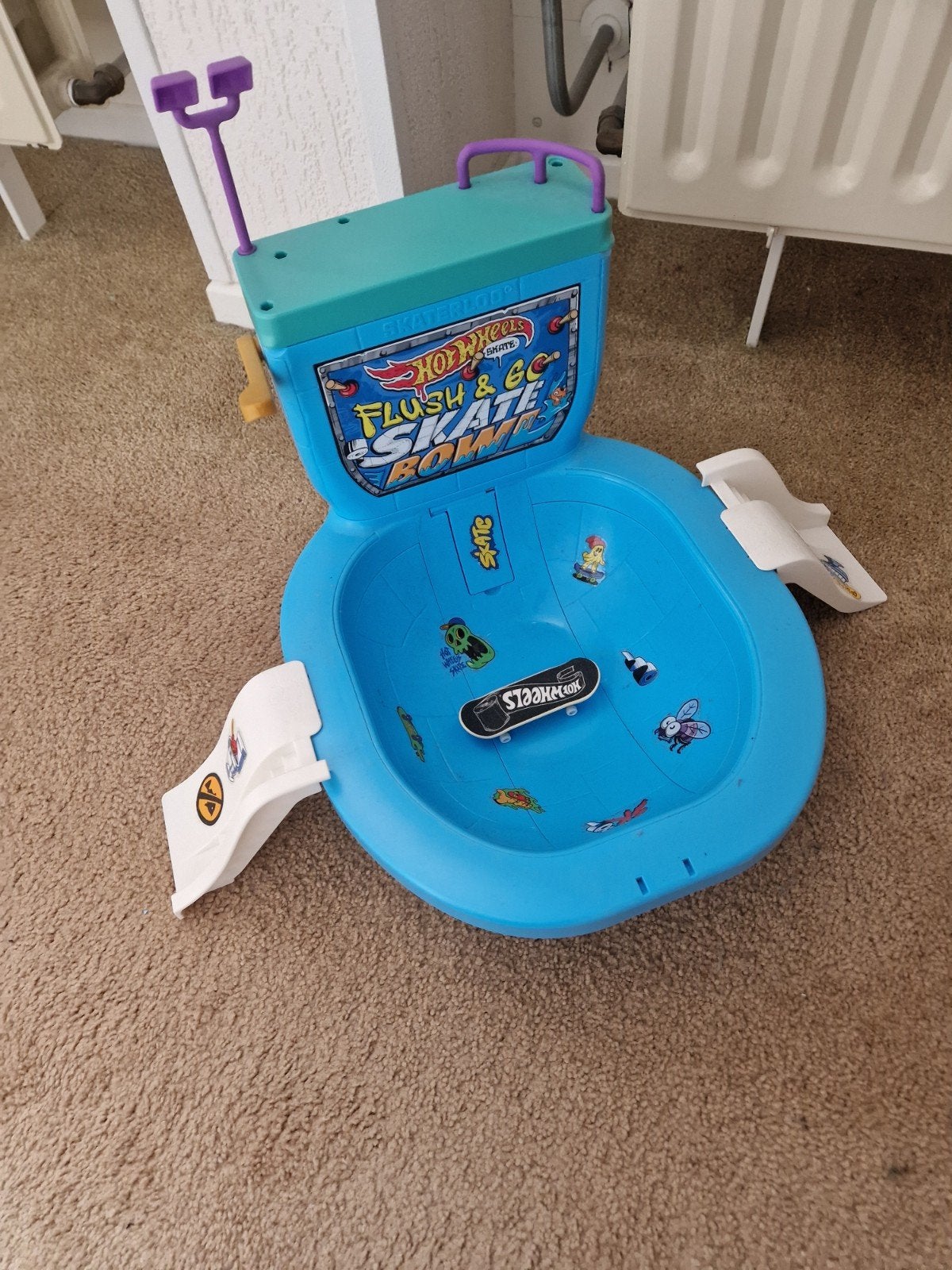 Hot Wheels Flush & Go Skate Bowl - Skateboard Speelset, Ophalen of Verzenden, Zo goed als nieuw