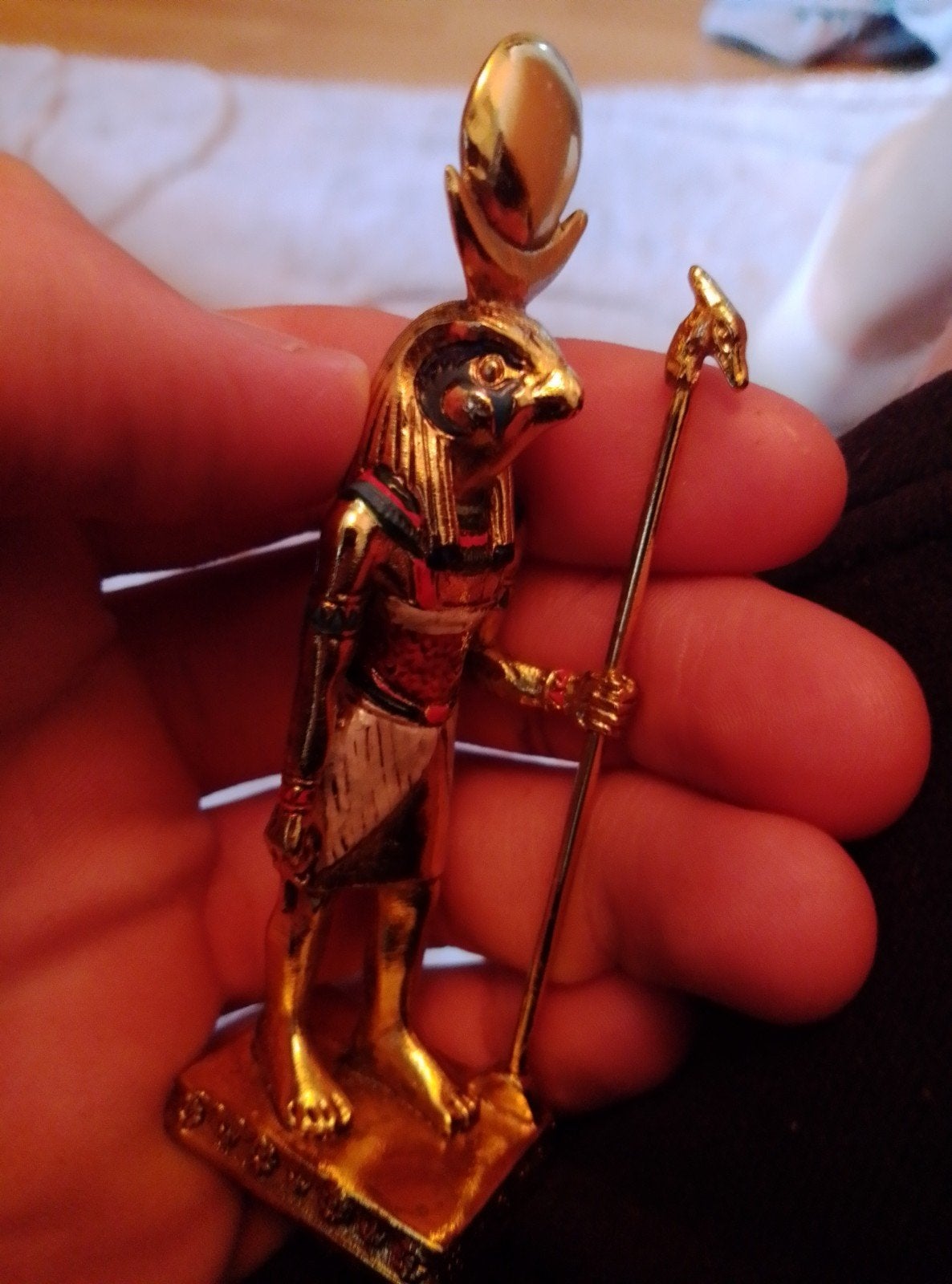 Egyptische Horus beeldje - Goudkleurig, Ophalen