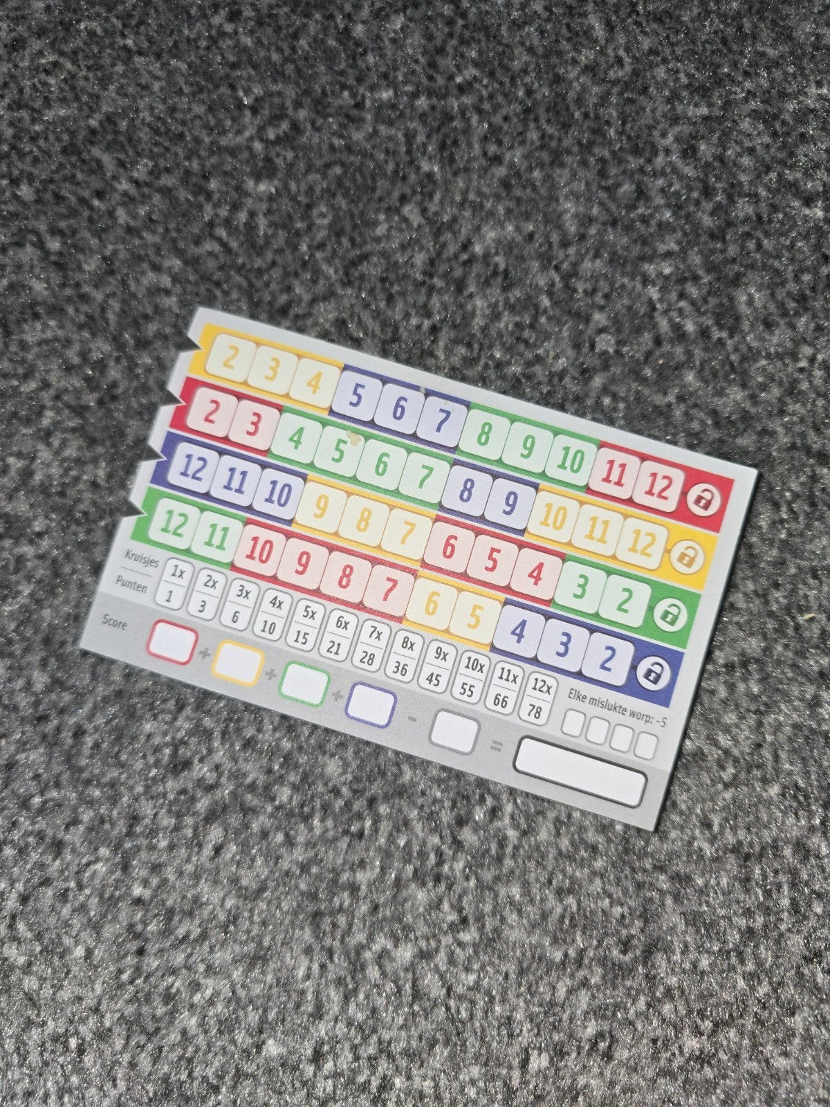 Qwixx Scoreblok - Navulling voor dobbelspel, Een of twee spelers, Ophalen of Verzenden, Zo goed als nieuw, Reisspel