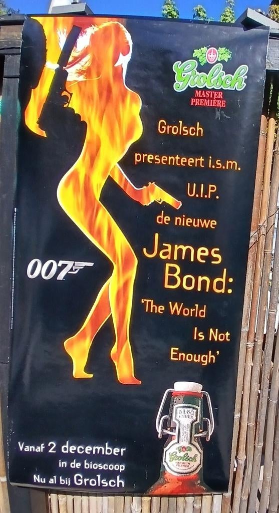 Grolsch James Bond 'The World Is Not Enough' Bioscoop Poster, Ophalen of Verzenden