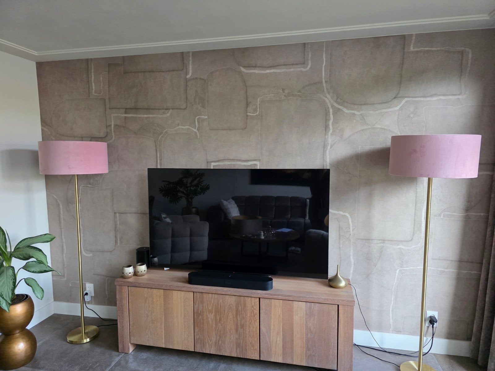 Roze fluwelen lampenkap, Huis en Inrichting, Ophalen, Gebruikt, Modern, Elegant, Sfeervol, Metaal