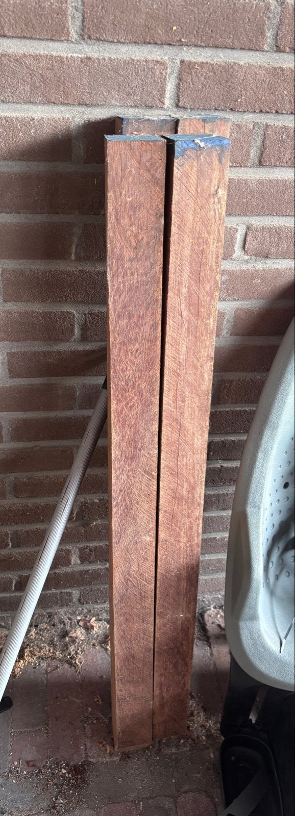 Azobe piket paaltjes 5x5x100, Ophalen, Gebruikt, Minder dan 180 cm, Palen