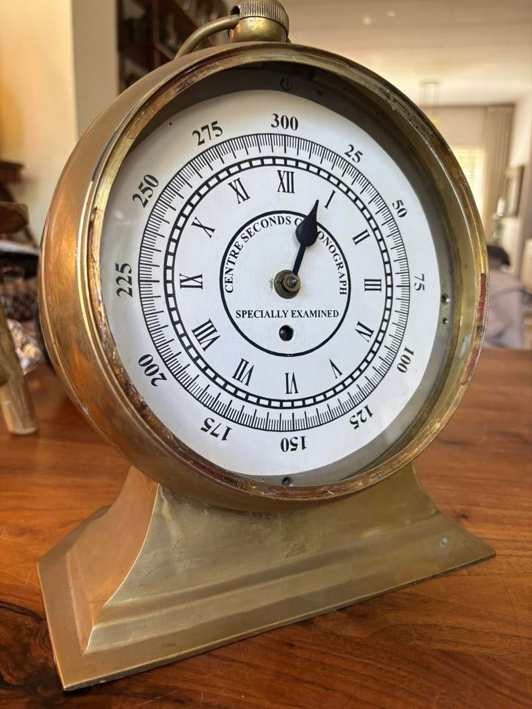 Antieke messing chronograaf klok - 'Specially Examined', Antiek en Kunst, Antiek | Klokken, Ophalen of Verzenden