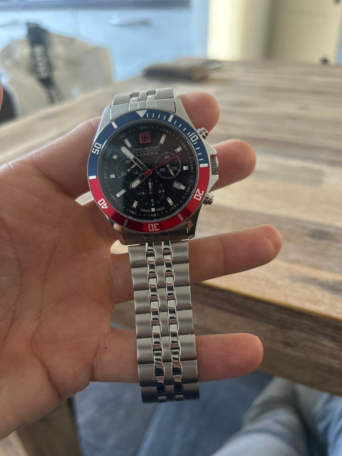 NIEUW Swiss military Limited edition chrono horloge, Overige merken, Staal, Staal, Polshorloge