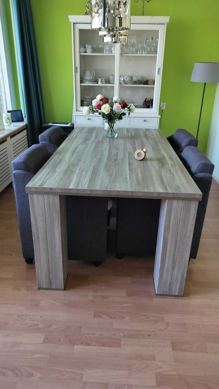 mooie grote stevige tafel., Huis en Inrichting, Tafels | Eettafels, Ophalen, Gebruikt, 50 tot 100 cm, 150 tot 200 cm