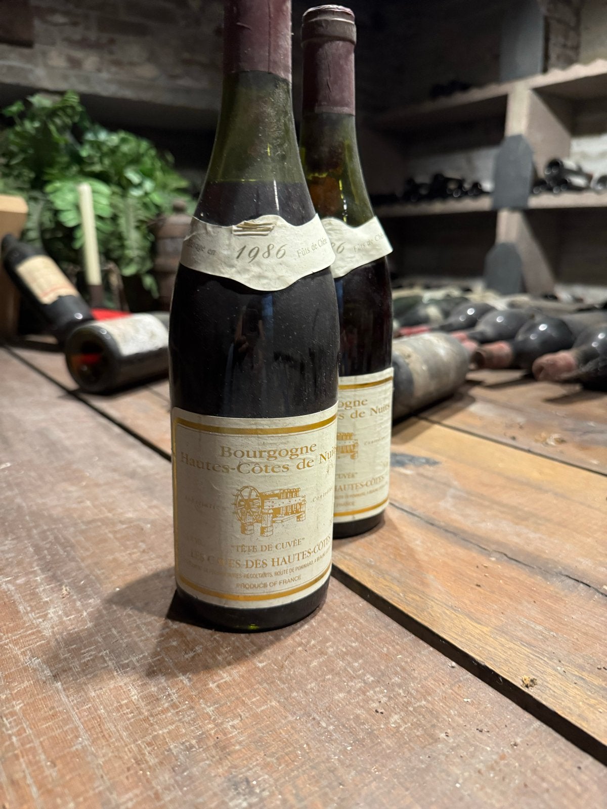 15 flessen Bourgogne Hautes-Côtes de Nuits 1986, Ophalen, Gebruikt, Frankrijk, Rode wijn