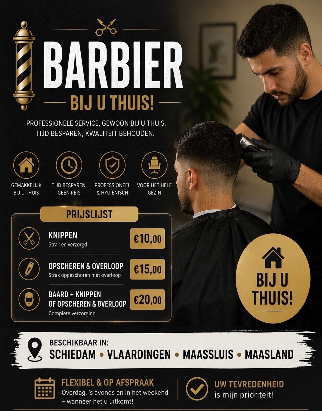 Barbier aan Huis – Professioneel geknipt, gewoon bij u thuis, Diensten en Vakmensen, Kappers en Thuiskappers