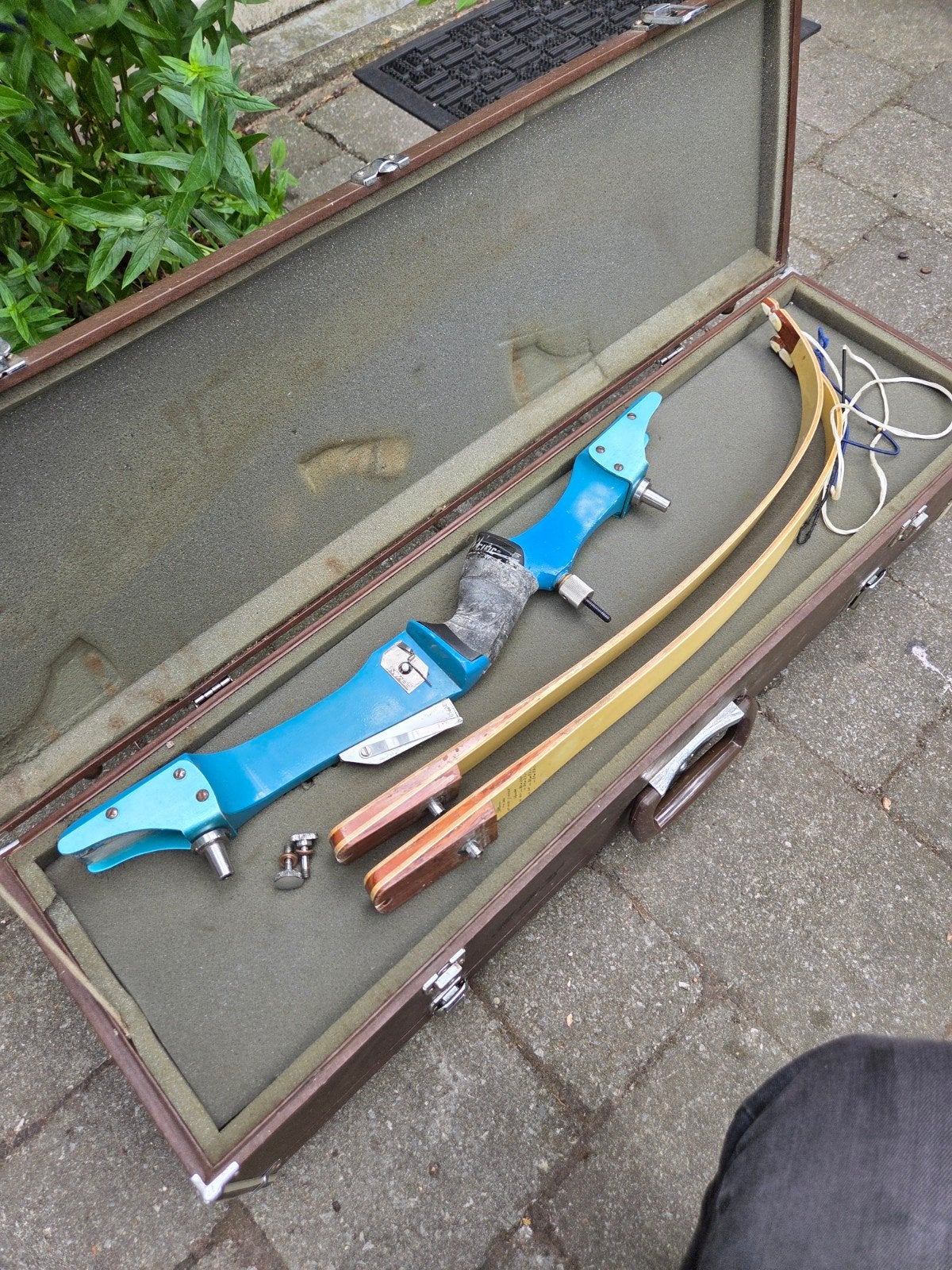 Vintage Recurveboog Set met Koffer en Accessoires, Sport en Fitness, Handboogschieten, Ophalen, Gebruikt, Recurveboog