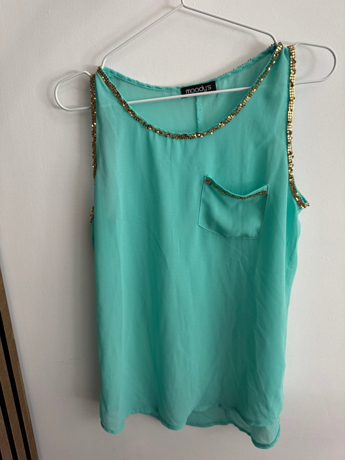 Blauwe top met gouden glitters, Kleding | Dames, Tops, Ophalen, Blauw, Gedragen, Maat 36 (S)