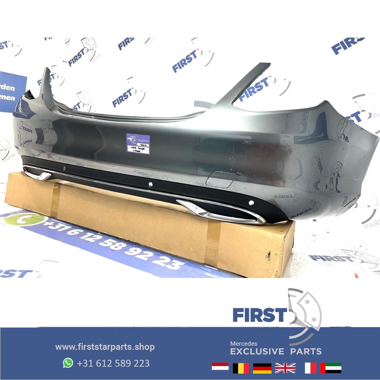 W205 achterbumper Mercedes C Klasse 2014-2019 zilver grijs P, Gebruikt, -, Ophalen of Verzenden, Achter