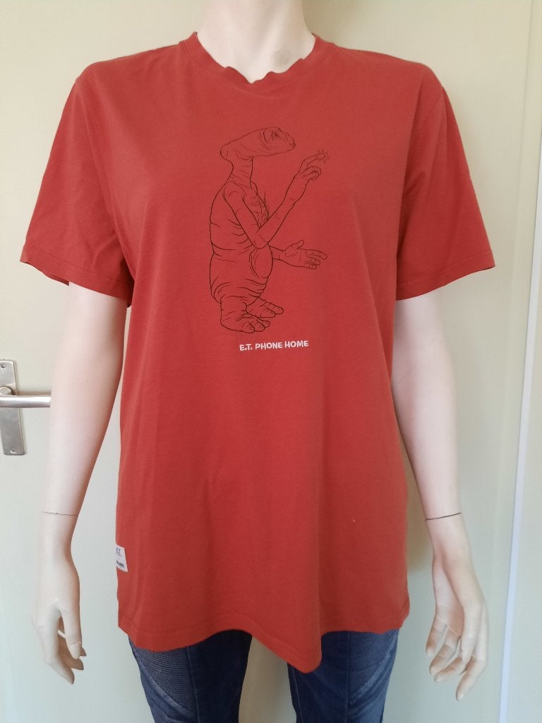 Nieuw! Steenrood Brava Fabrics t-shirt E.T. Phone HOME  L., Maat 48/50 (M), Brava Fabrics, Nieuw, Ophalen of Verzenden