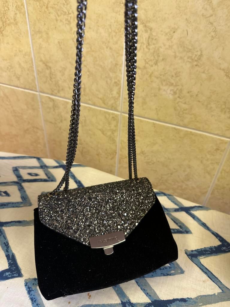 Valentino tasje zwart met glitter, Ophalen of Verzenden, Nieuw, Zwart, Avondtasje