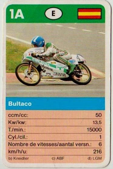 Kw1090 motorkaartje bultaco, Ophalen of Verzenden, Motoren
