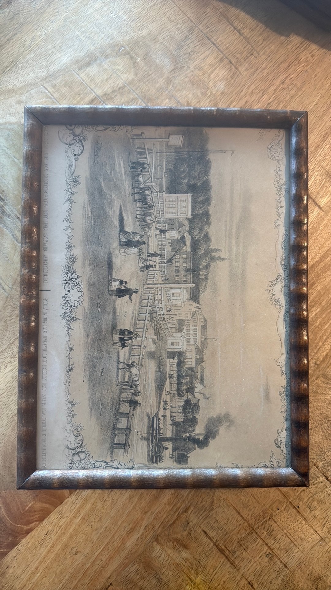 Arhnem schilderij 1927 rijn en zicht op stad, Antiek en Kunst, Kunst | Tekeningen en Foto's, Ophalen, Schilderij, Prent, Ingelijst