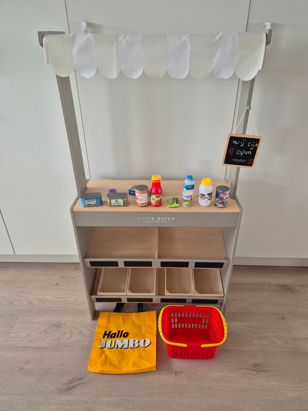 Little Dutch Houten Marktkraam met Accessoires, Ophalen, Zo goed als nieuw, Jongen of Meisje