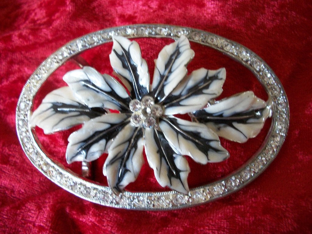 4 Buckle Vintage Bloem Blauw Bling - zgan - per stuk, Kleding | Dames, Ophalen of Verzenden, Zo goed als nieuw, Overige kleuren