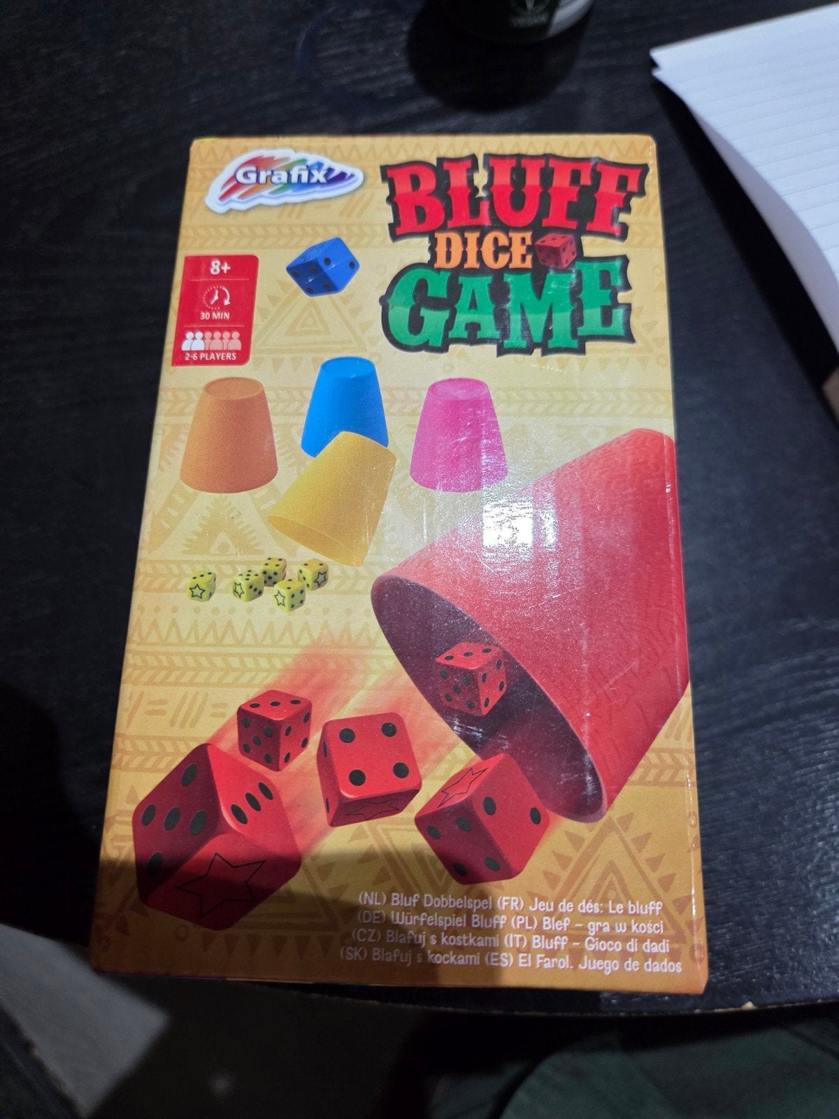 Bluff Dice game, Ophalen of Verzenden, Zo goed als nieuw