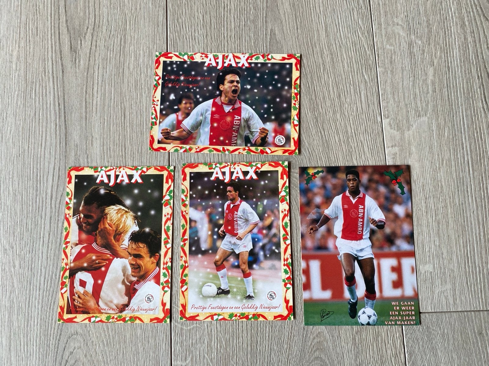 Ajax kerstkaarten en teamfoto's (jaren '90), Verzamelen, Ophalen of Verzenden, 1980 tot heden, Ongelopen, Sport en Spel