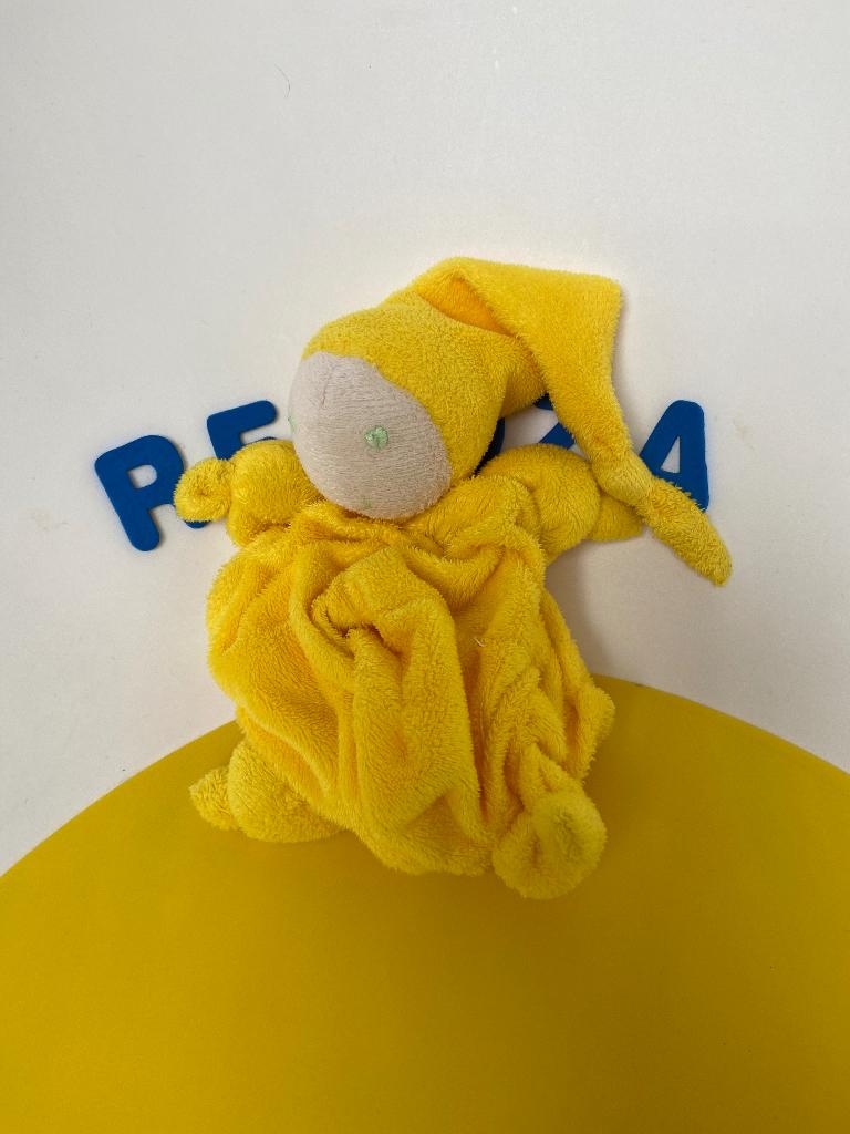707 difrax tutpop pop popje geel vierkant 2x, Ophalen of Verzenden, Gebruikt, Overige typen