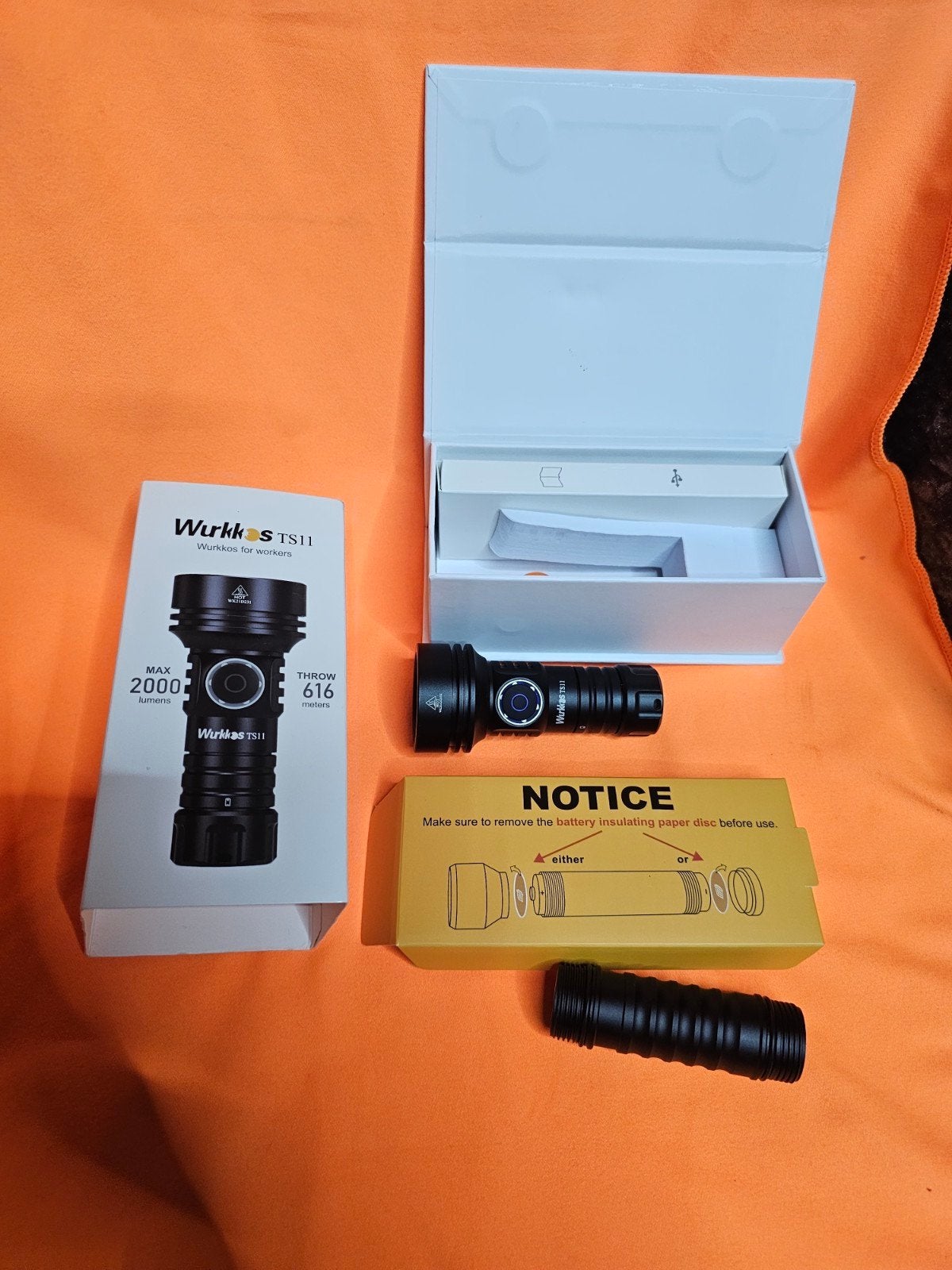 zaklamp Wurkkos TS11 2000LM Krachtige Oplaadbare Mini EDC, Ophalen, Zo goed als nieuw, Batterij