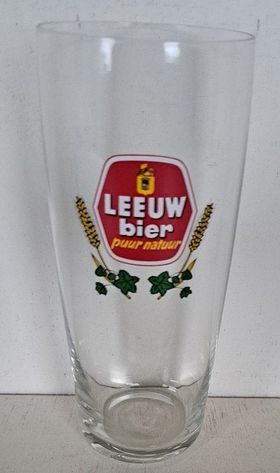 Leeuw Pilsener Glas Fluitje logo 1980-1990, Verzamelen, Ophalen of Verzenden, Gebruikt, Glas of Glazen, Leeuw