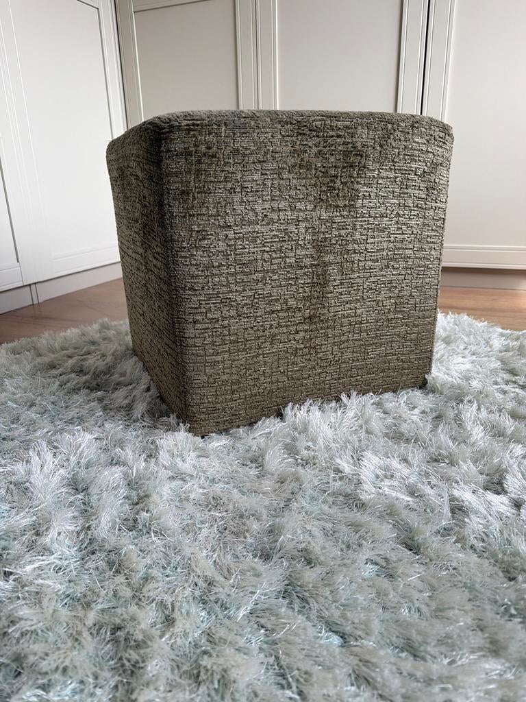 Stoffen Poef - Comfortabel en Stijlvol, Ophalen, Minder dan 50 cm, Vierkant, Zo goed als nieuw