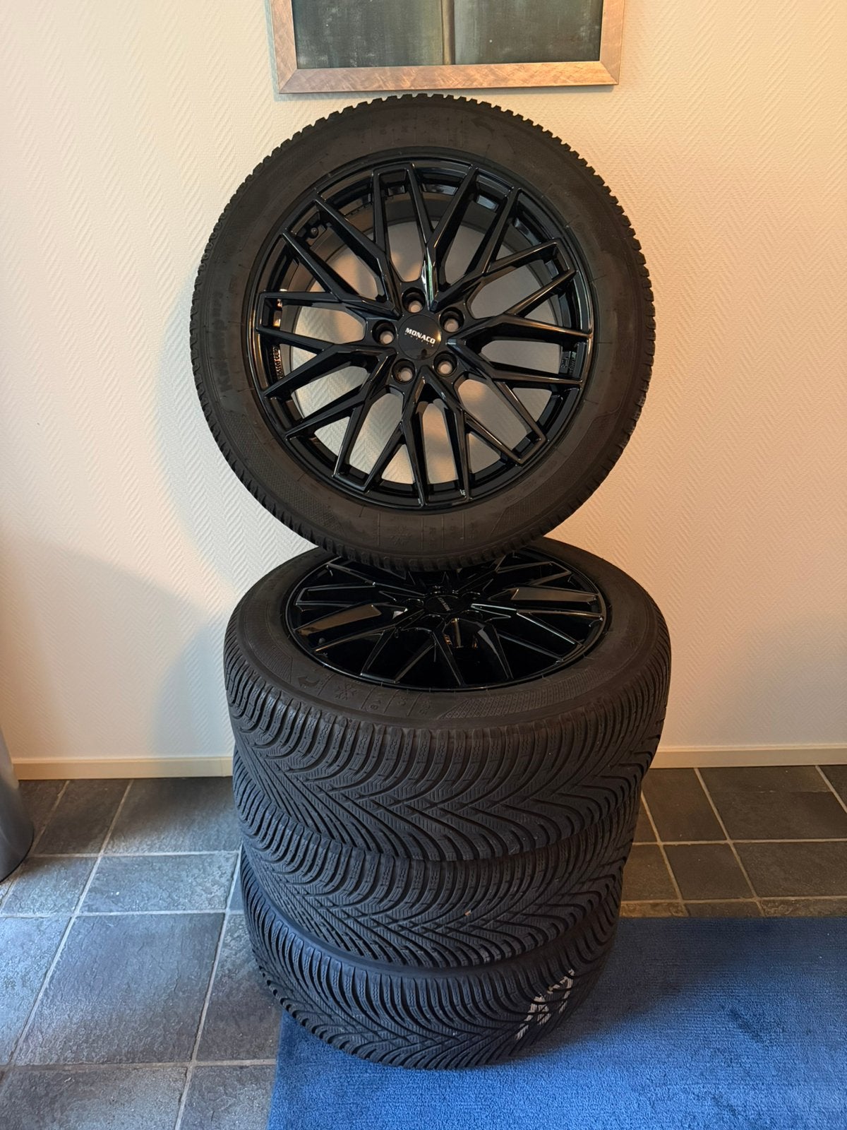 19 inch Kleber Krisal winterbanden met zwarte monaco velgen, Banden en Velgen, Winterbanden, 235 mm, Ophalen