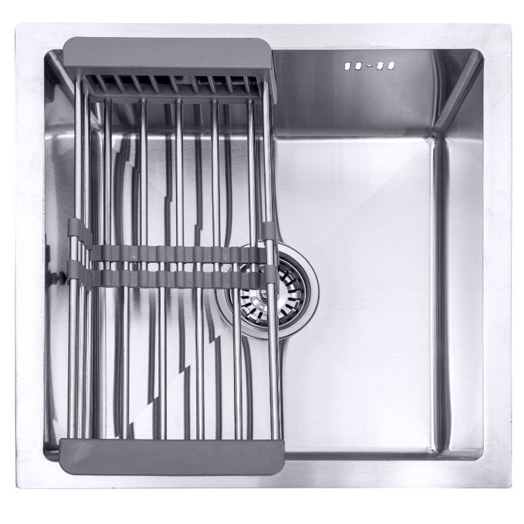 Lendo Online Spoelbak 4444 cm RVS Zilver – Met Droogrek, Minder dan 50 cm, Overige kleuren, 25 tot 50 cm, Nieuw