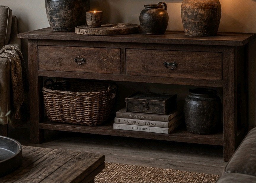 Sidetable €189,50 p.s. 
35x120cm 80cm hoog 

Door de licht, Ophalen, 100 tot 150 cm, Teakhout, Nieuw