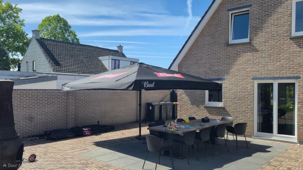 Nergens goedkoper!  Nieuwe Horeca kwaliteit parasols 4x4, Ophalen of Verzenden