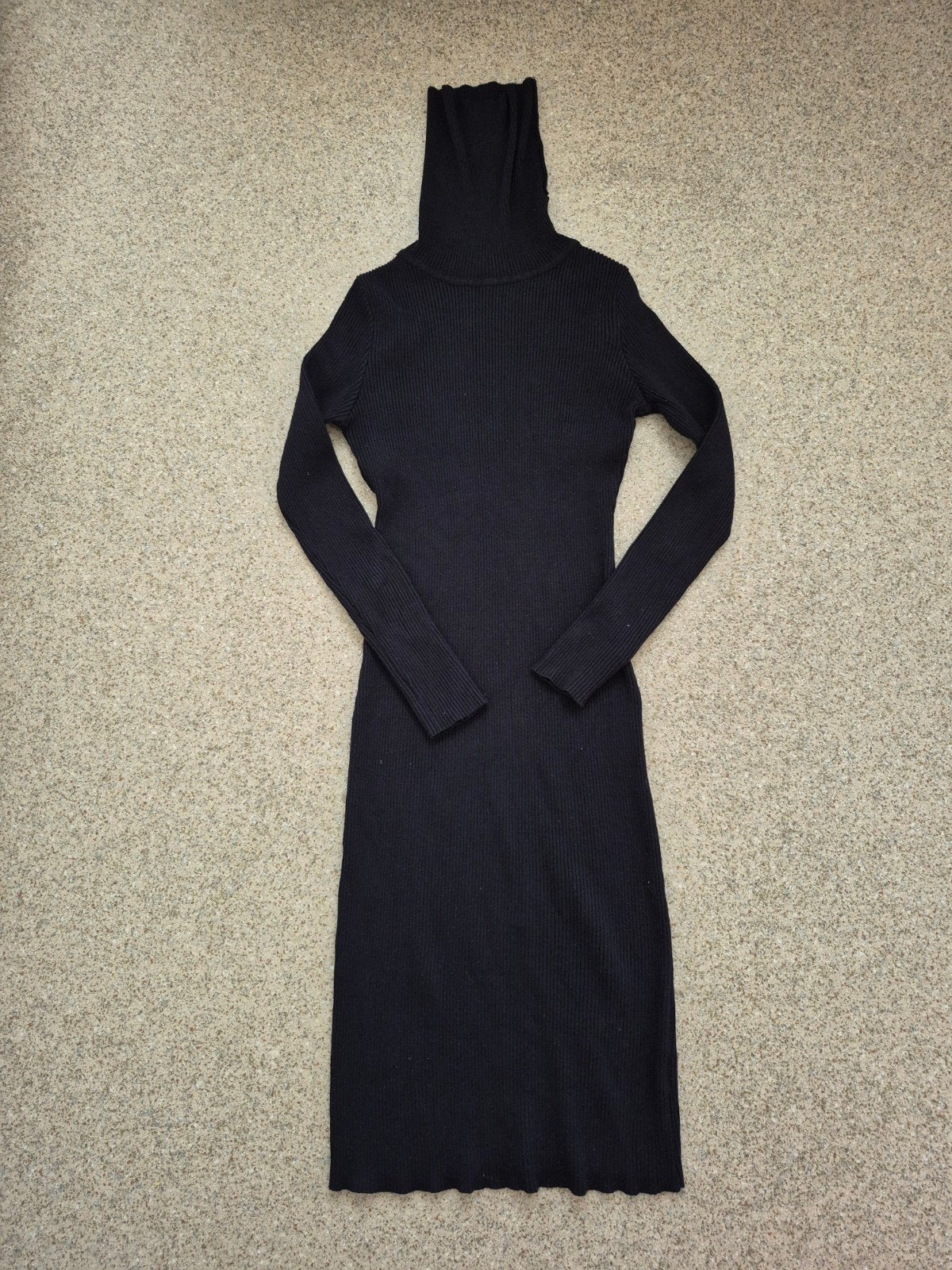 Cherry Koko Ribgebreide Coltrui Jurk Zwart Maat M/L, Kleding | Dames, Maat 38/40 (M), Cherry Koko, Zwart, Ophalen of Verzenden