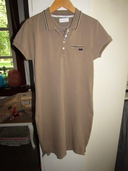 G038 BIEN BLEU mt L polo jurk tuniek beige, Kleding | Dames, Beige, Maat 42/44 (L), Ophalen of Verzenden, Zo goed als nieuw