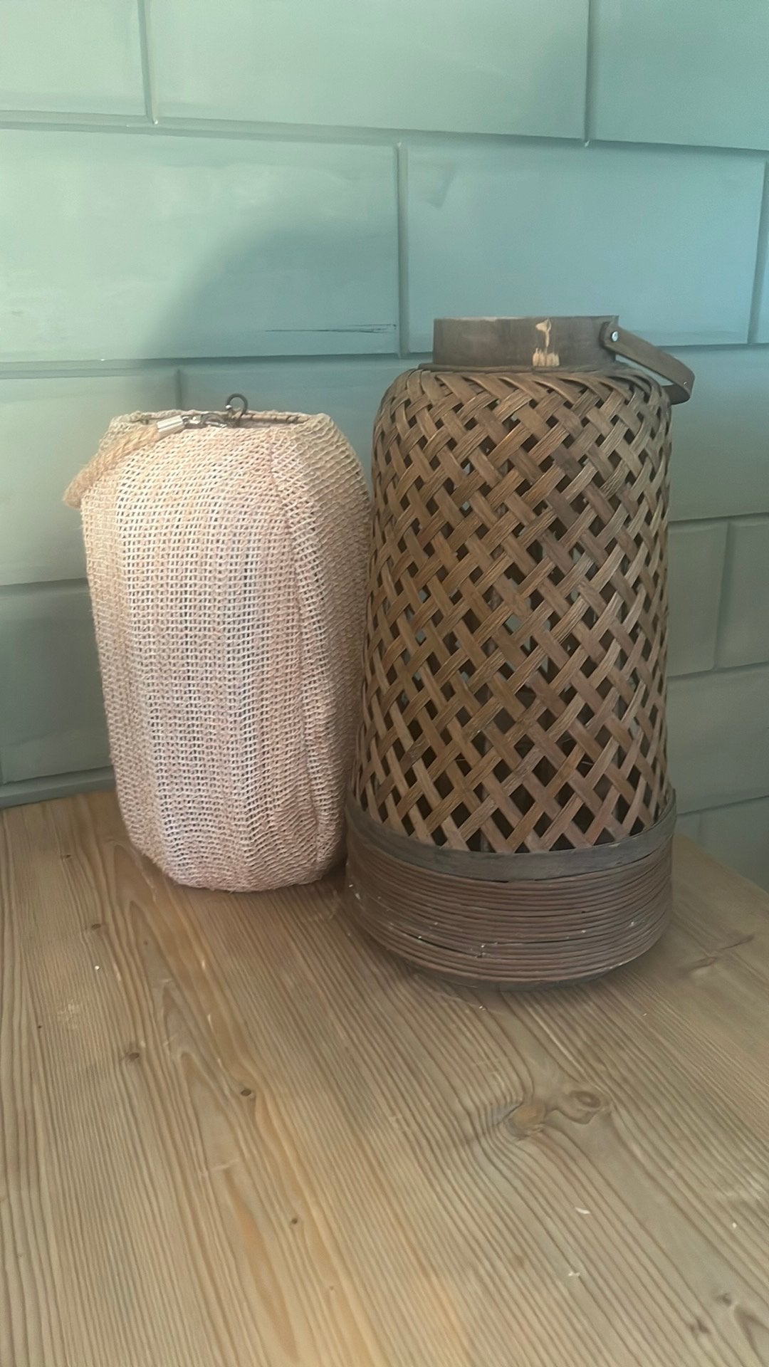 Dicersen windlichten - NIEUW - magazijn verkoop, Ophalen of Verzenden, Nieuw, Rond, Hout