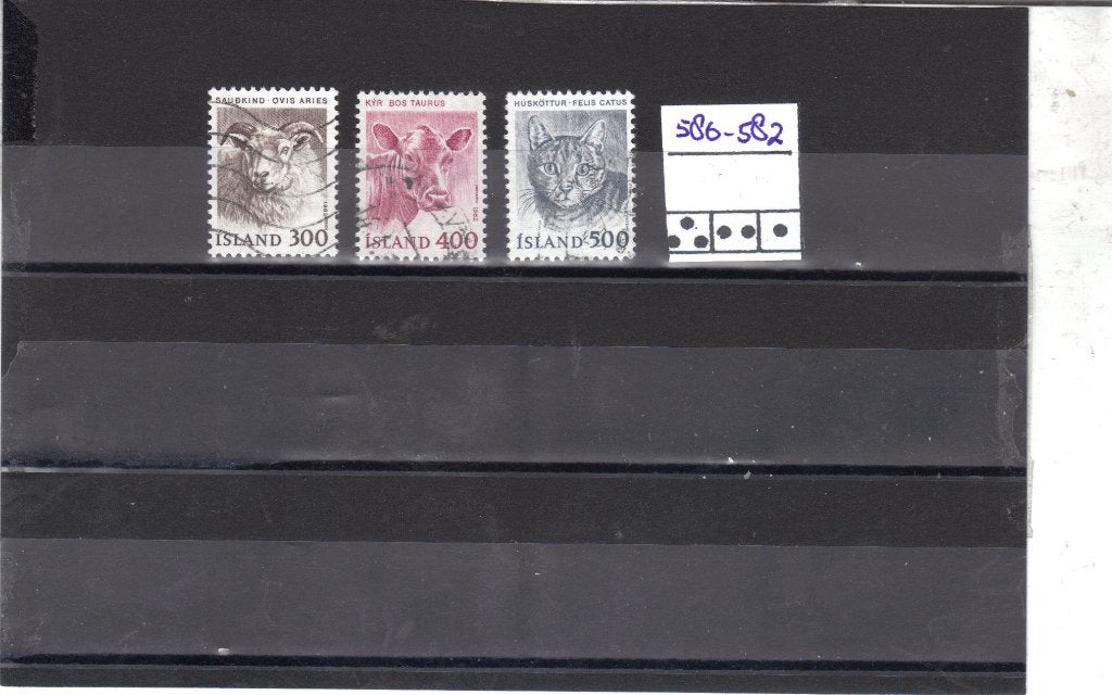 IJsland Mi 580-582 gest, Ophalen of Verzenden, IJsland, Gestempeld