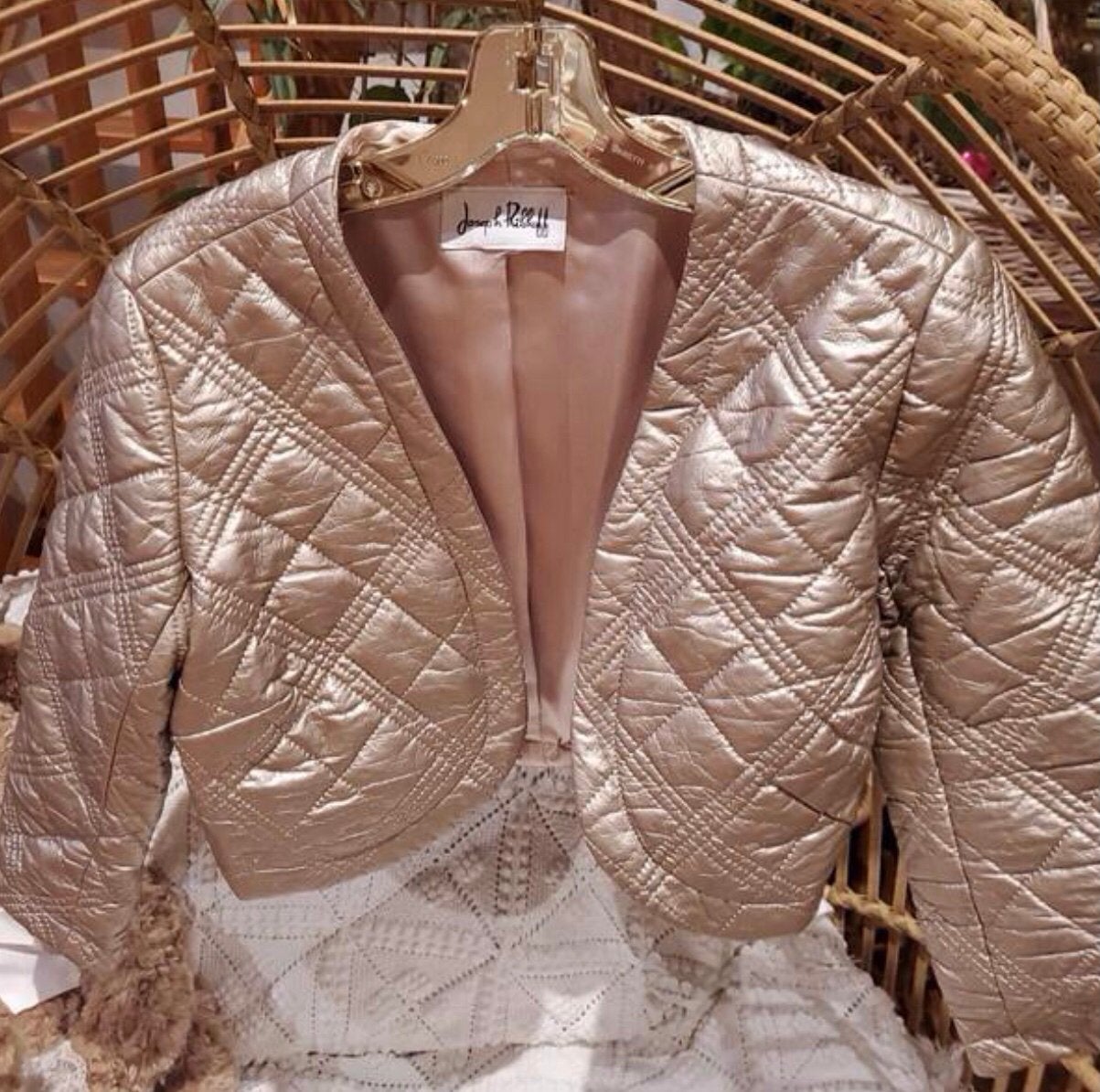 Ribkoff pittige bolero goudkleurig 3/4 mouwen maat M, Maat 38/40 (M), Verzenden, Zo goed als nieuw, Jasje