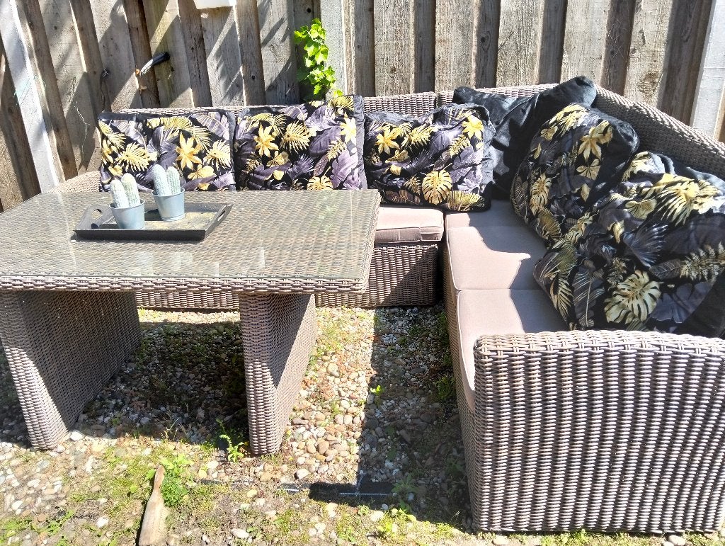 Prachtige loungeset tuinset zgan, Ophalen, Zo goed als nieuw, Wicker