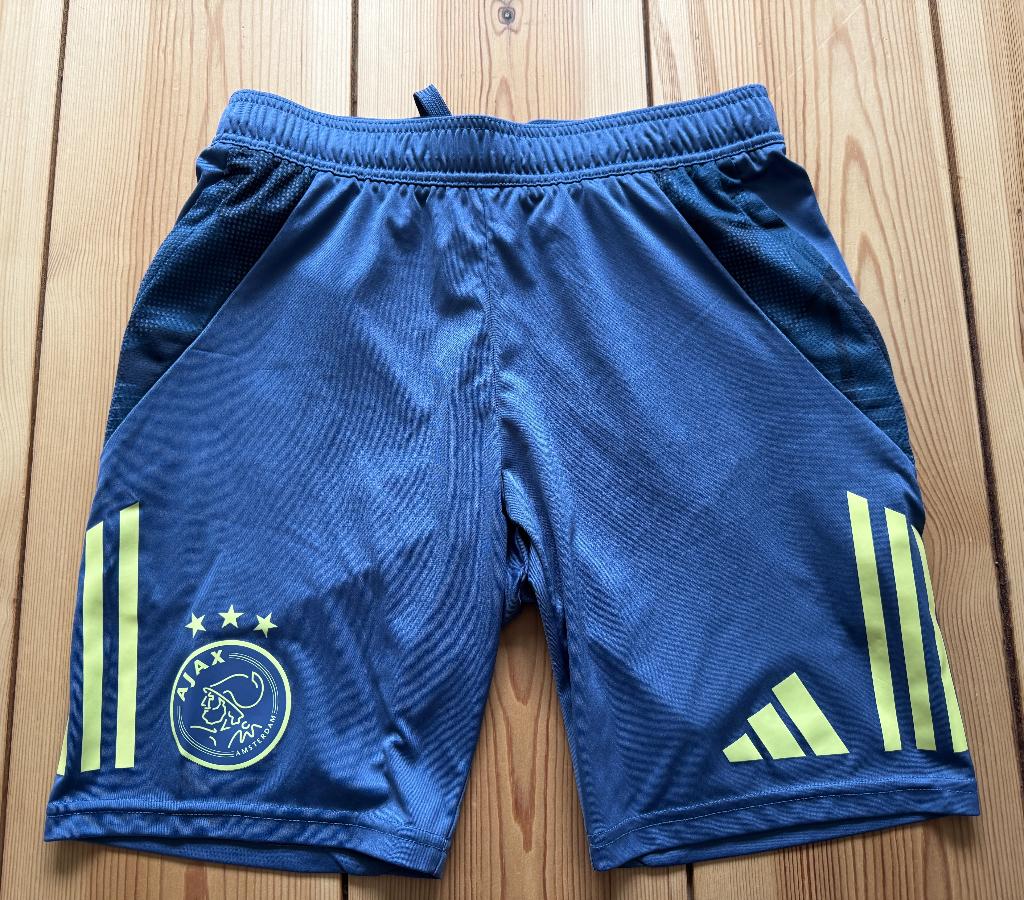 Ajax Adidas short broek heren - Blauw / Geel Neon - Small, Blauw, Ophalen of Verzenden, Zo goed als nieuw, Adidas