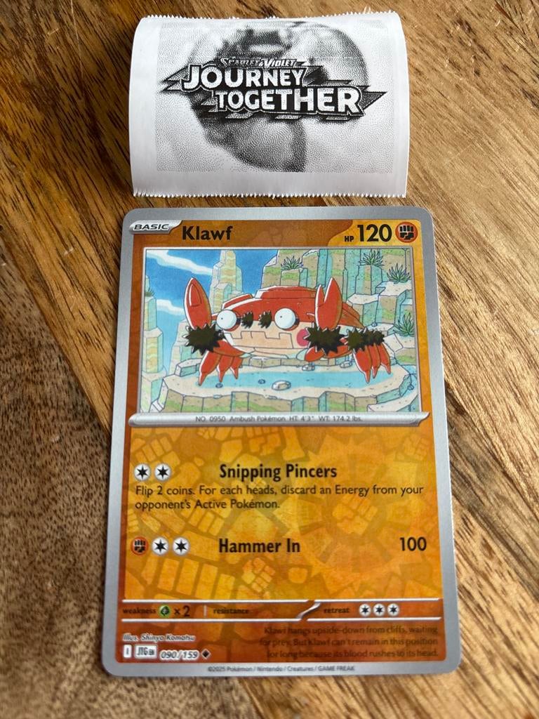Pokémon Kaart Klawf 090/159 - Basic HP 120, Ophalen of Verzenden, Zo goed als nieuw, Overige typen