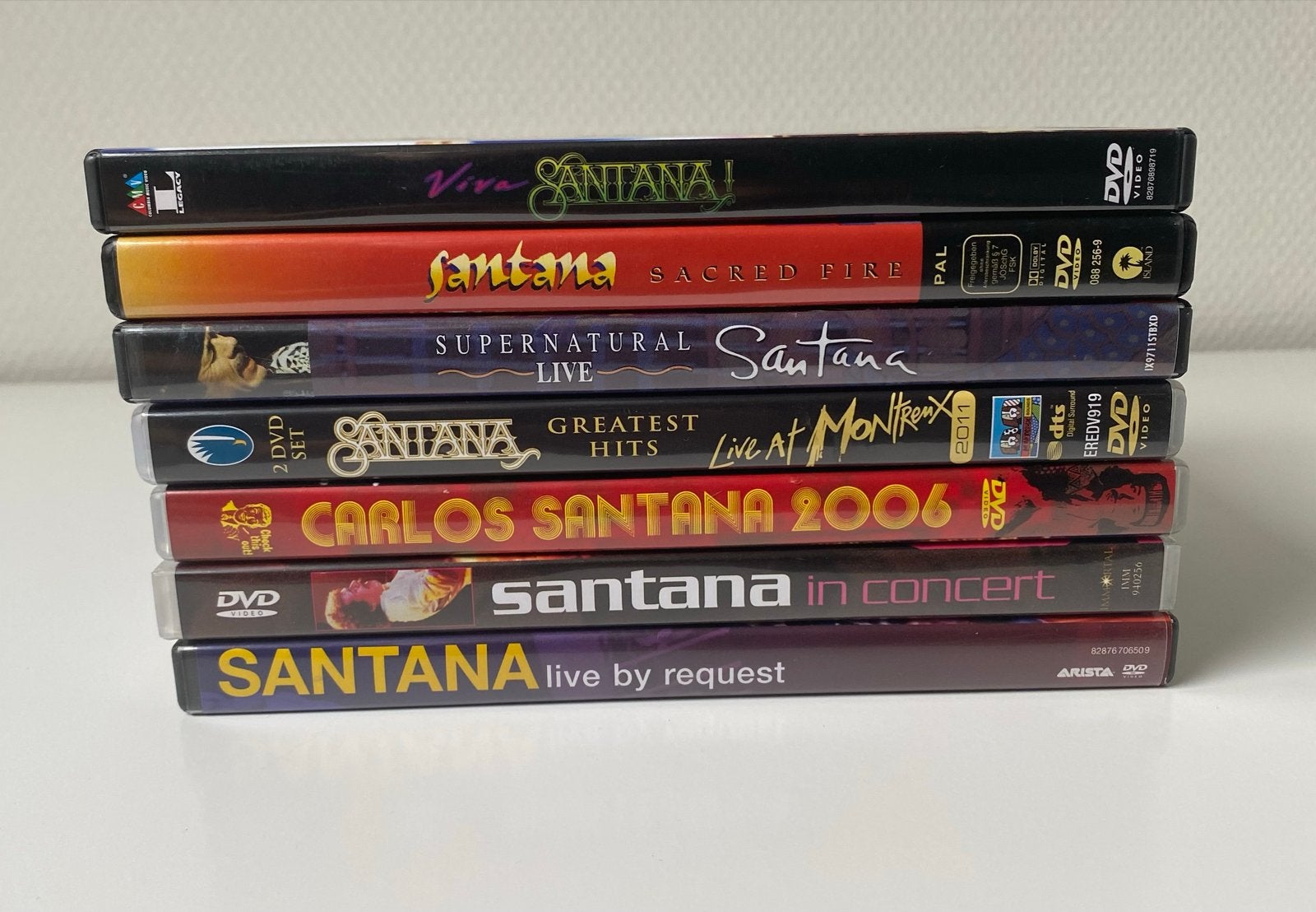 Een uitgebreide collectie van 7 Carlos Santana DVD's, Alle leeftijden, Engels, Ophalen of Verzenden, Concert